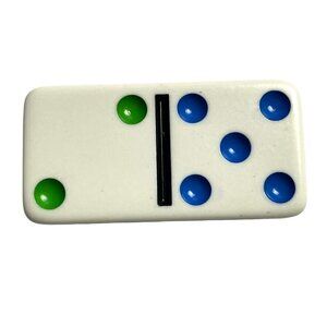 Double Twelve Dominoes Replacement Tile 2 5 Color Dot Vintage 1998 mq